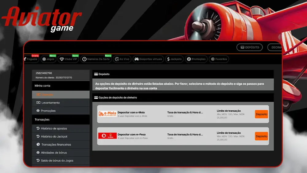 Como fazer depósito no Aviator 888Bets